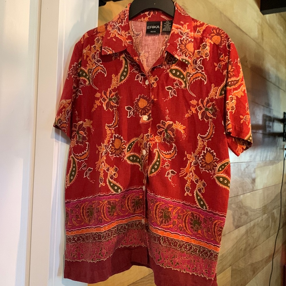 Linen shirt Paisley Print